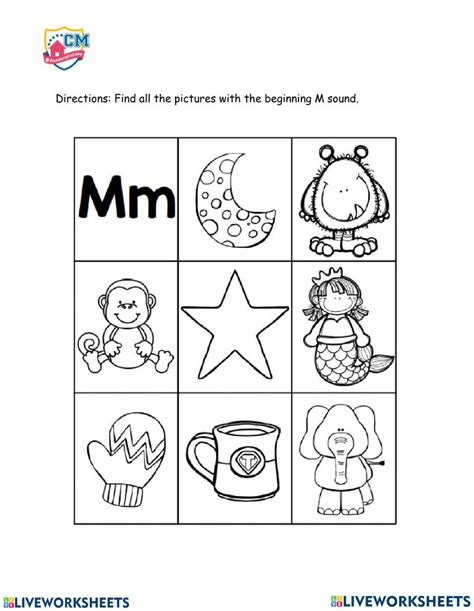 Free Letter M Phonics Worksheet for Preschool - Beginning Sounds ...