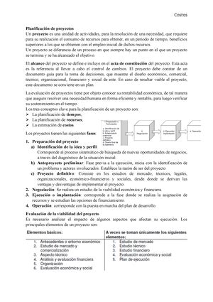 M Dulo Lectura Costos Y Presupuestos De Proyectos Innovaci N