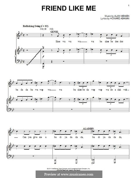 Friend Like Me (from Aladdin) by A. Menken - sheet music on MusicaNeo