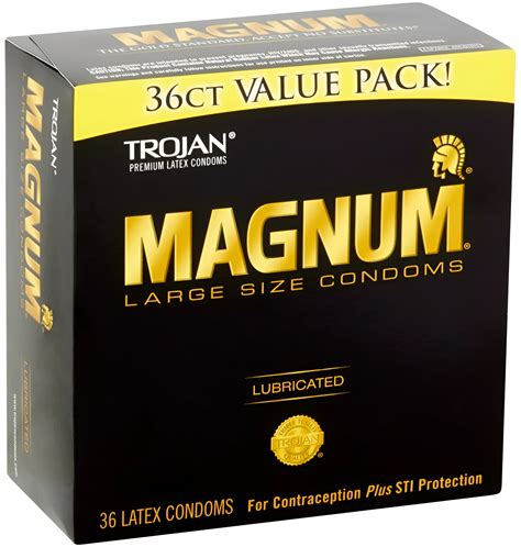 Trojan Magnum Lubricated Latex Large Size Condoms 36 Ea Trusted For