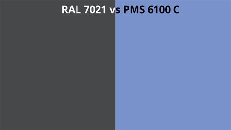 Ral 7021 Vs Pms 6100 C Ral Colour Chart Uk