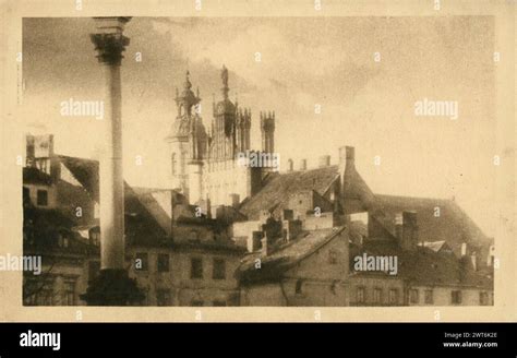 Vintage Postcard Showing A View Of The Old Town In Warsaw Poland