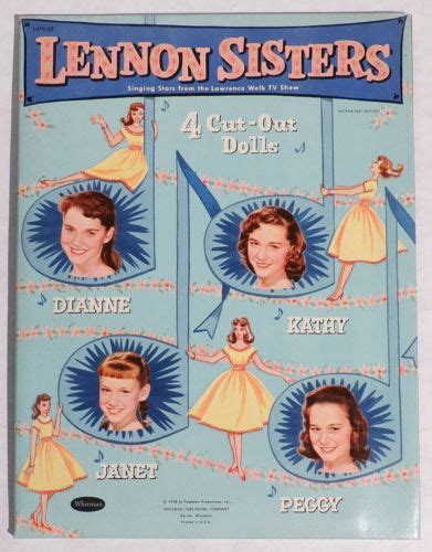 P696 Vintage Lennon Sisters Lawrence Welk Show Paper Doll Book Whitman 1958 [ Antique Price