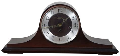 Vintage Elgin Welby Mahogany Humpback Mantel Clock Franz Hermle Germany