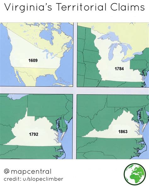 Map Central On Instagram Virginias Territorial Claims Throughout The