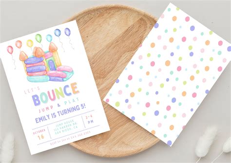 Bounce House Birthday Party Invitation Jump Party Invite Editable Canva