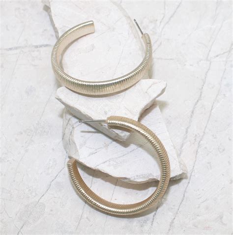 Gold Textured Hoops Best Of Everything Online Shopping