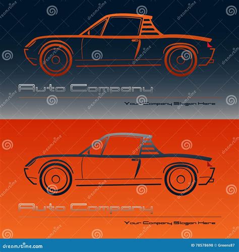 Classic Car Coupe Vector Art Monogram Isolated Black Graphic