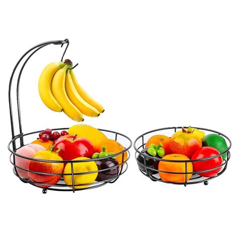 Custom Tier Countertop Black Wire Fruit Vegetable Bowl Storage Basket