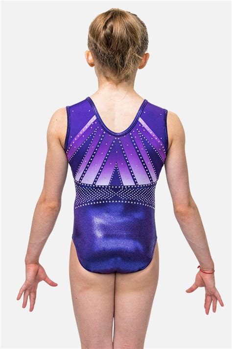 Omnia Purple Sleeveless Girls Leotard Quatro Gymnastics — Quatro