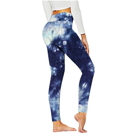 Utsjkr Deals Women S Tie Dye Printed High Waist Yoga Pants Stretch Workout Leggings Tummy