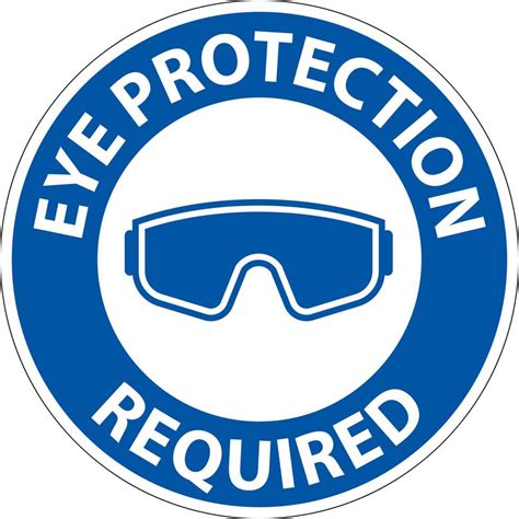 Eye Protection Required Sign On White Background 21335940 Vector Art at Vecteezy