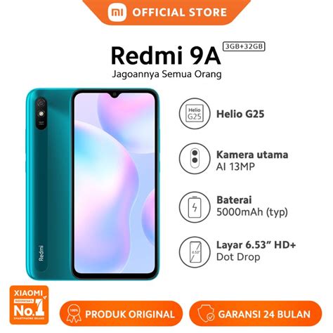 Promo Xiaomi Redmi 9A Smartphone 3GB 32GB Official Store Peacock