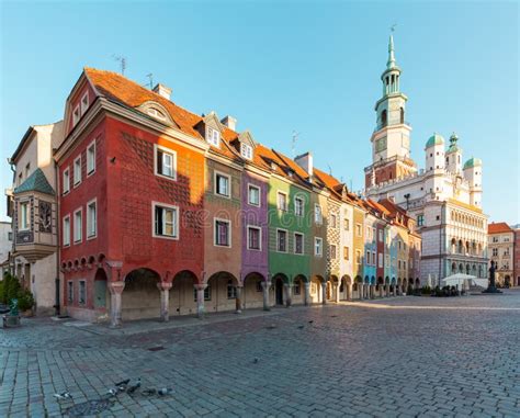 Poznan. Old Town. Historic Tenements and the Town Hall Stock Image - Image of hall, historic ...