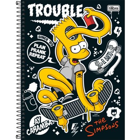 Caderno Espiral Capa Dura Universit Rio Mat Rias Simpsons Folhas