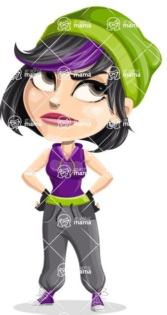 Female Hip Hop Dancer Cartoon Vector Character Roll Eyes Graphicmama