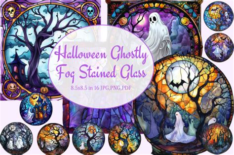 Halloween Ghostly Fog Stained Glass Graphic By Tshirtado Creative Fabrica