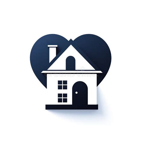 Minimalistic Logo Symbol With A Heart Shaped House On A White
