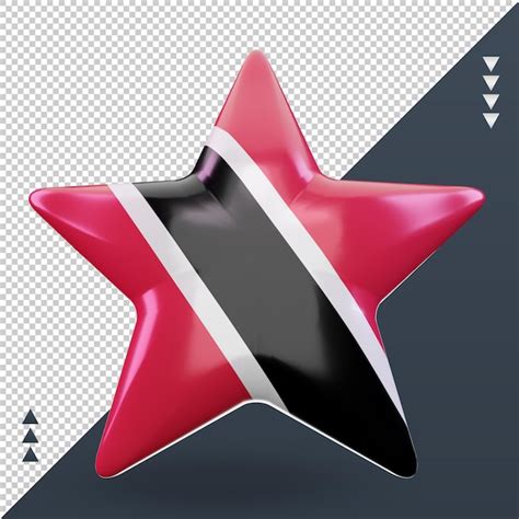 Premium Psd 3d Star Trinidad And Tobago Flag Rendering Front View