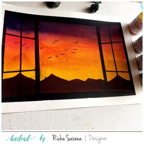 Sunset Through My Window Watercolor Piece By Richa Using Craftangles