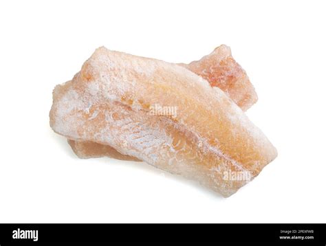 Frozen Fish Isolated White Cod Fillet Iced Hake Filet Frozen Pollock