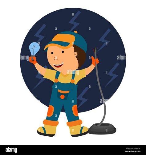 Electrician Construction Cartoon Ausgeschnittene Stockfotos Und Bilder