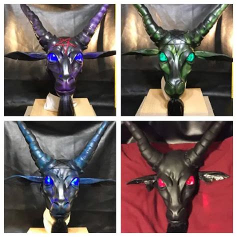 Baphomet Mask Goat Mask With Glowing Effect Eyes Etsy Hong Kong