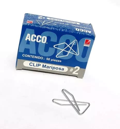 Caja De Clip Mariposa 2 Acco C 50 Piezas