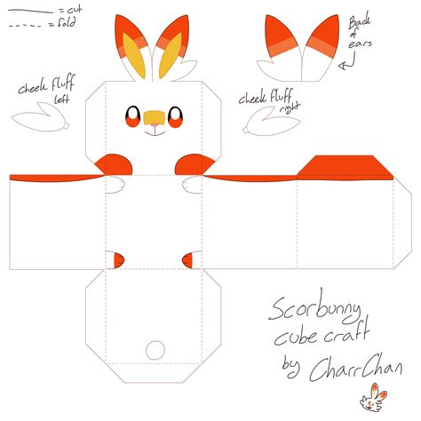 Scorbunny Pokemon Paper Craft Cube By Charrchan On Deviantart