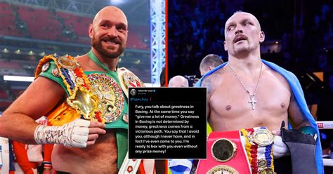 Usyk Accuses Fury Of Choosing Money Over Greatness: "I'll Fight You For ...