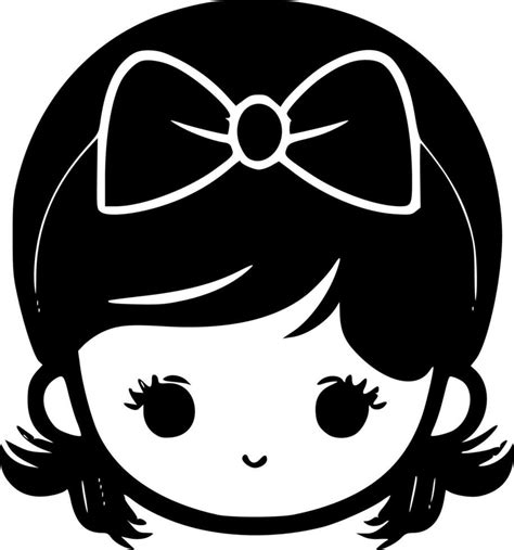 Baby Girl, Black and White Vector illustration 23852493 Vector Art at ...