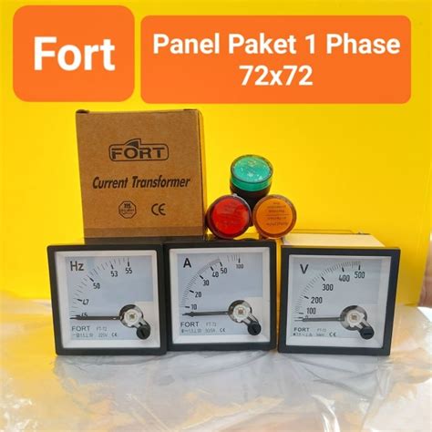 Jual Paket Panel 1 Phase Volt Hz Ampere 50A CT 50A Pilot Lamp