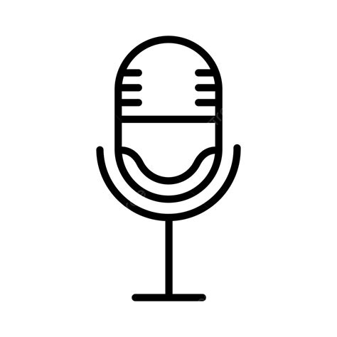 ícone Da Linha Do Microfone Vetor Png áudio Dispositivo Microfone