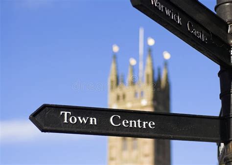 Town Centre Sign Stock Photo Image Of Arrow Church Tourism 4221152