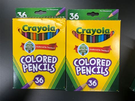 2 Pack Crayola Presharpened Colored Pencils Set Multicoloured 36