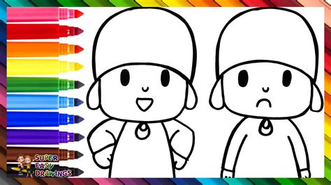 Drawing And Coloring Pocoyó Happy VS Pocoyó Sad Drawings For