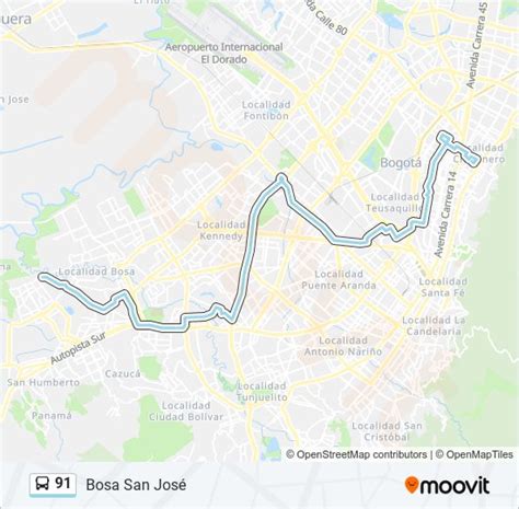 Ruta 91 horarios paradas y mapas Bosa San José Actualizado