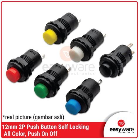 Jual Push Button 12mm Self Locking Push On Off Tombol Saklar 12mm