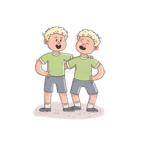 twins laugh  stock illustration illustration