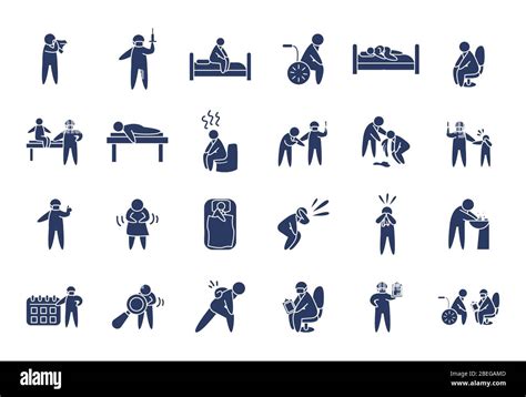 Health Pictogram Persons Icon Set Over White Background Line Style