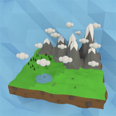 Low Poly Mountains Free Vr Ar Low Poly 3d Model Obj 3ds Blend Mtl