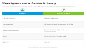 Different Types And Sources Of Sustainable Bioenergy PPT Slide