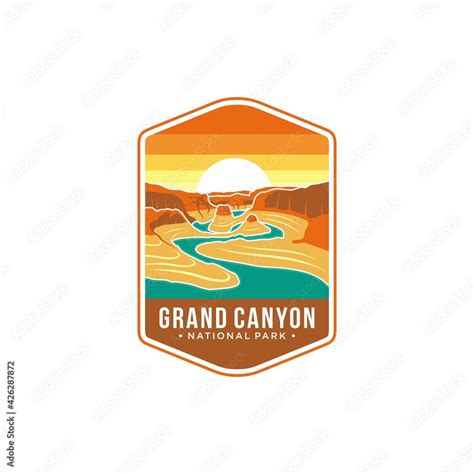 Illustration of the Grand Canyon National Park emblem patch logo Stock ...