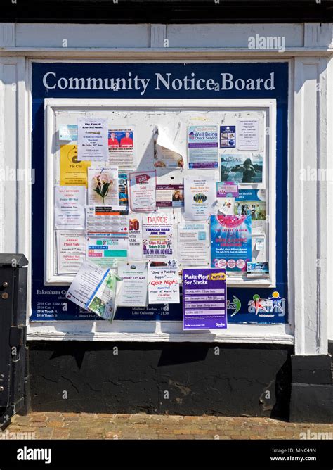 Community Notice Board Fakenham North Norfolk England Uk Stock Photo