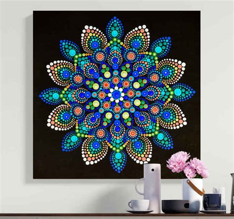 Quadro mandala Puntini colorati mandala - TenStickers