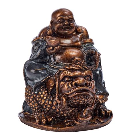 Resin Chinese Buddha On Frog Java Art