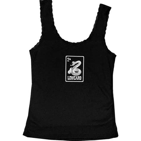 Lowcard Rattler Card Lace Trimmed Tank Top Xs Blk