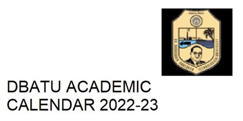 Dbatu Academic Timetable For Engineering Enggsolution