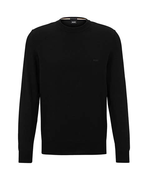 Hugo Boss Men S Pure Cotton Regular Fit Embroidered Logo Sweater Macy S