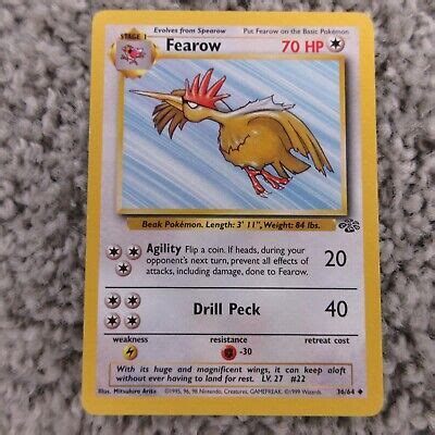 Fearow 36 64 Jungle Unlimited Pokemon TCG Card Vintage WOTC Uncommon NM